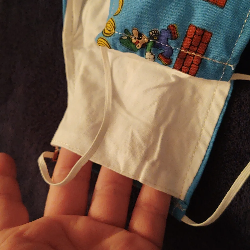 Hand-Crafted Super Mario Brothers Face Mask - EUC